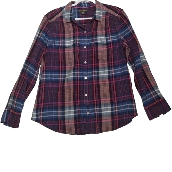 Tommy‎ Bahama Plaid Shirt Long Sleeve Flap Pockets - Picture 1 of 7